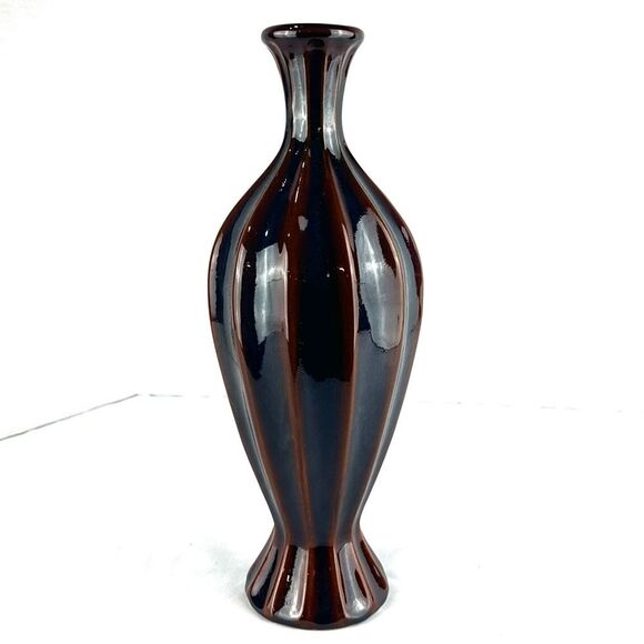 Kindra Vase Ginger Medium Brown and Iridescent Blue/Purple - Picture 1 of 7